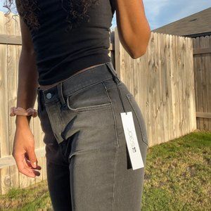 NEW! Joe's Women's The Scout Black Denim Mid Rise Slim Tomboy Crop